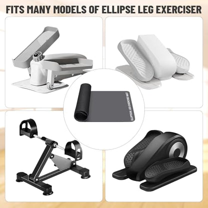 Under Desk Elliptical Mat - Non-Slip Exercise Equipment for Peloton Bike, Small Exercise Mat for Desk Workout Equipment - color: Grey 1 Pc