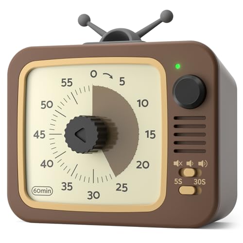 LIORQUE Visual Timer for Kids with Pause, 60 Minute Countdown Timer, Brown - color: Coffee Brown