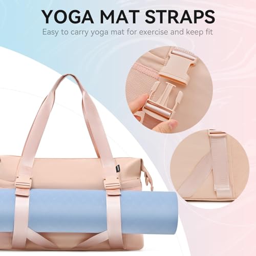 MAXTOP Women's Yoga Bag with Shoe Pouch,Travel Bag for Gym Workout Daily - color: Pink