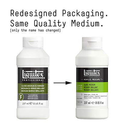 Liquitex Professional Fluid Medium, 237ml (8-oz), Gloss (Pack of 2) - color: Gloss Medium, size: 8 Fl Oz (Pack of 2), style: 8-oz