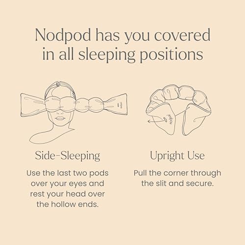 nodpod Patented Gentle Pressure Sleep Mask, Weighted Eye Mask | Patented Light Blocking Design for Sleeping, Travel & Relaxation, Bead Filled, Machine Washable, BPA-Free, Bone - color: Bone Cotton