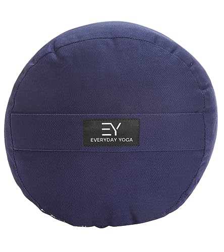 Everyday Yoga Premium Bolster, Soft Meditation Pillow, Multi-Colors - color: True Navy, style: B. High Impact - Round