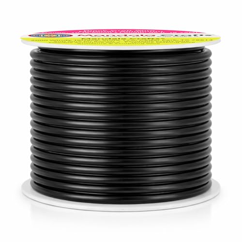 Mandala Crafts 10 Gauge Black Anodized Aluminum Craft Wire, 32 FT | Colored, Flexible, Bendable, for Bonsai, Armature, Sculpting, Wire Wrapping, Jewelry Making, Weather & Tarnish Resistant - color: Black, size: 10 Gauge