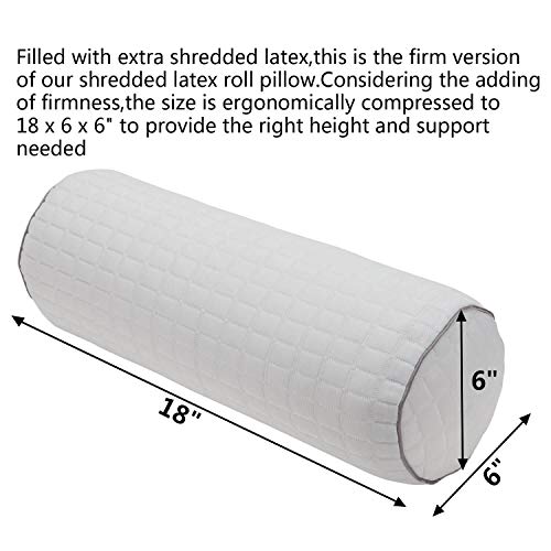 Kingnex Cylinder Bolster Roll Pillow for Sleeping on Back or Side 18x6 - size: 18 x 6"