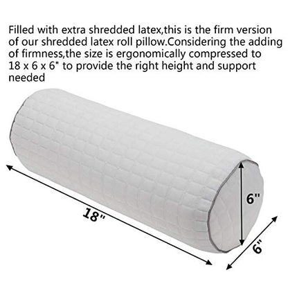 Kingnex Cylinder Bolster Roll Pillow for Sleeping on Back or Side 18x6 - size: 18 x 6"