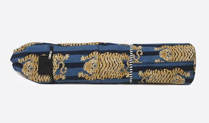 INDIAN CRAFT CASTLE Yoga Mat Bag, Full-Zipper Yoga Mat Carrier with Adjustable Strap, Front & Exterior Phone Pocket, Stylish & Functional Fitness Mat Holder for Women & Men - color: Blue & Brown