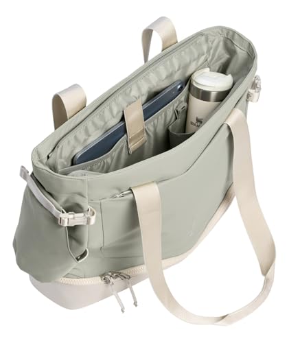 STANLEY Vitalize Tote| Gym, Work & Travel Bag with Laptop Sleeve | Expandable Bottom Compartment | Tumbler & Water Bottle Pockets | Durable Recycled Fabric | Sage Grey - color: Sage Grey, size: Tote