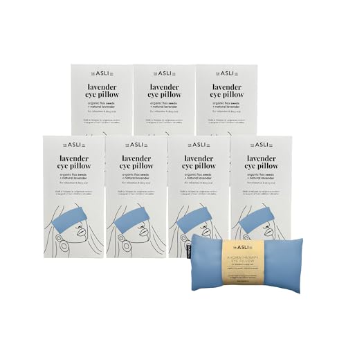 The Asli Co. [7 Packs] 2 in 1 Hot & Cool Therapy Handmade Eye Pillow (Baby Blue) Filled with 100% Natural Organic Flax Seeds & Lavender - Soothing and Calming Scent for Relaxation & Deep Sleep - color: Baby Blue