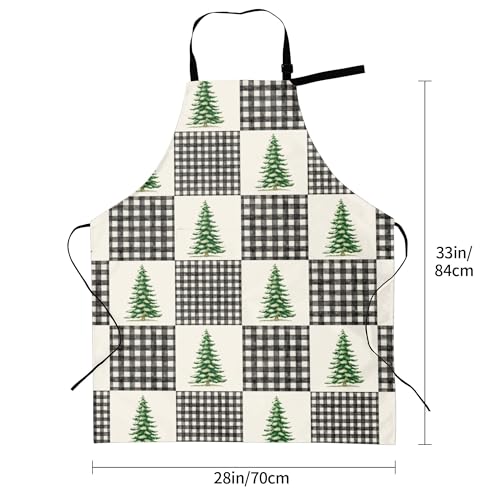 Art Apron with Pocket for Women Men | Kitchen Aprons Chef Apron for Cooking Baking BBQ Painting Gardening - color: Buffalo Checks