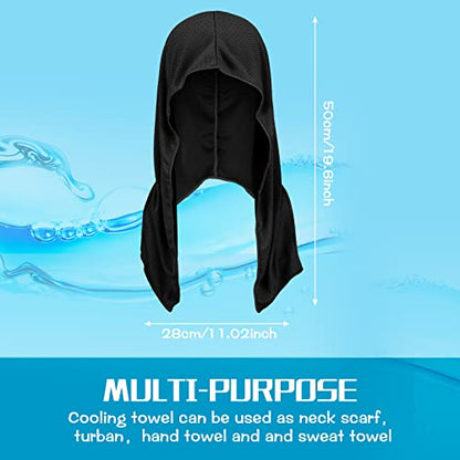 Bencailor 4 Pcs Cooling Towel,Black and Gray, Classic Style - color: Black and Gray, style: Classic