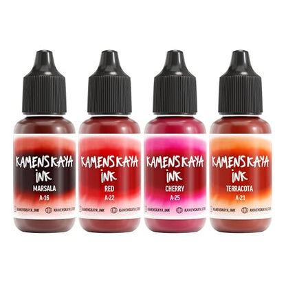 Alcohol Ink Set #9: Matched Color Combination of Alcohol Inks, 4 pcs. 0.51 fl oz (15 ml) Each | Highly Concentrated Dyes, Lightfast, Translucent and Vibrant Colors – For Painting and Epoxy Resin – Made in the EU - color: 9, style: Basic 'A' line