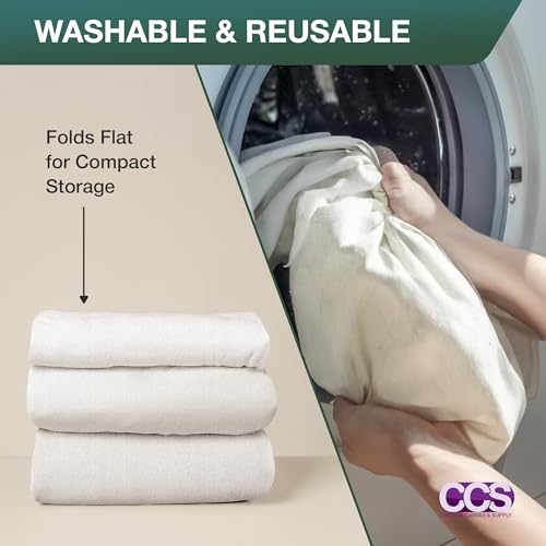 All Purpose Canvas Drop Cloth by CCS CHICAGO CANVAS & SUPPLY - Paint Tarp, Canvas Fabric, Drop Cloth Curtains, Paint Drop Cloth, Washable & Reusable Drop Cloth for Painting - 4 by 50 Feet - size: 4 by 50 Feet