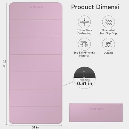 7-Fold Yoga Mat 74"x31" - color: Taro Purple