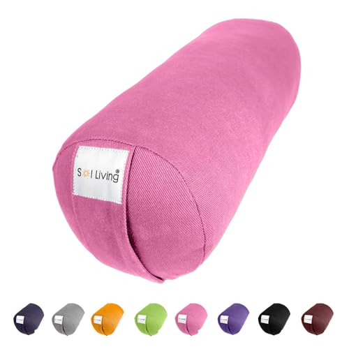 Pranayama Yoga Bolster Meditation Pillow - color: Pink, size: Cylindrical 14" x 6"