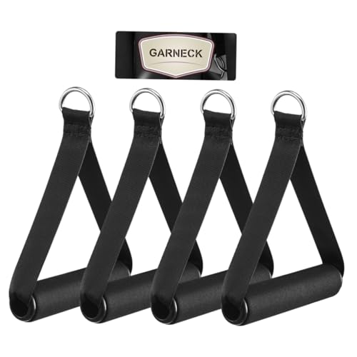 Garneck 4pcs Resistance Band Handles Plastic D Ring Exercise Strap Foam Handle Band Fitness Equipment for Home Gym Overhead Strength Training Stretching Black - color: 4pack