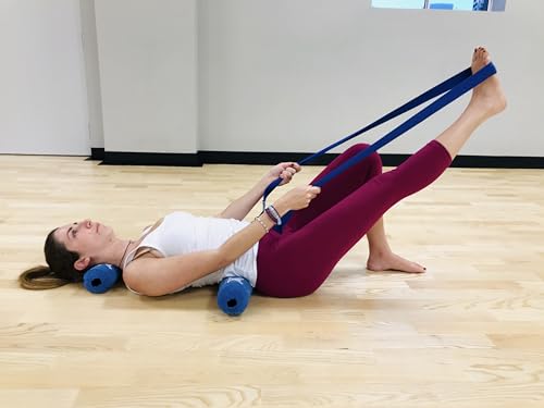 Pain Free-Posture Long & Short Inflatable Roll/Towel and Strap/Yoga Belt-to place under the NECK & LOW BACK to RELAX & REDUCE PAIN-Regain the Natural Curve of the Spine-Support Driving, Plane & Travel