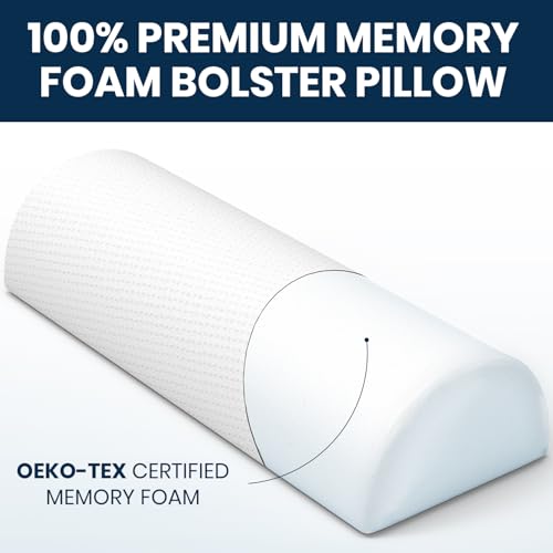 Everlasting Comfort Under Knee Pillow for Back Sleeping - Memory Foam Half Moon Leg Bolster Pillow for Back Pain, Thoracic Support (Pack of 2) - size: Standard (Pack of 2)