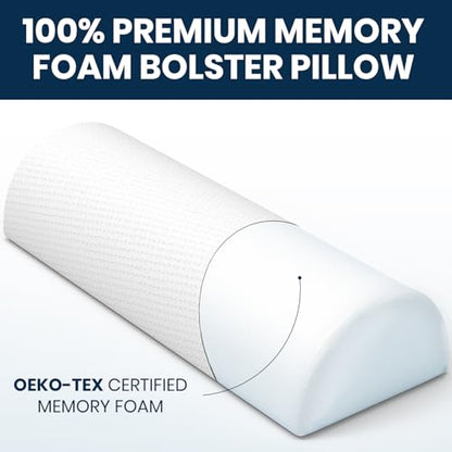 Everlasting Comfort Under Knee Pillow for Back Sleeping - Memory Foam Half Moon Leg Bolster Pillow for Back Pain, Thoracic Support (Pack of 2) - size: Standard (Pack of 2)