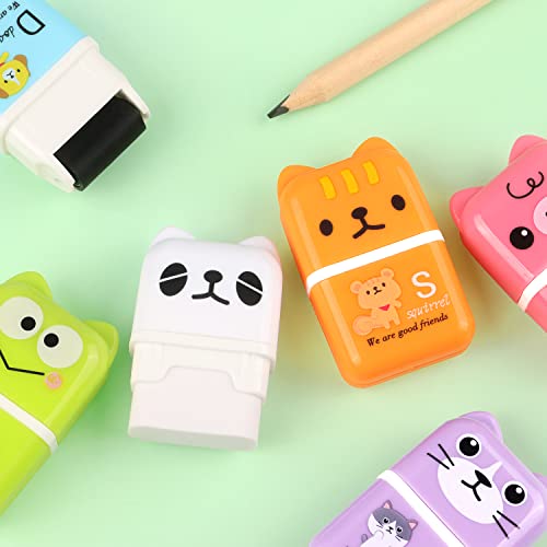 Tamaki 6 Pack Erasers for Kids, Cute Erasers with Cover and Roller | Pencil Rubber Eraser for Party Favors Gift Supplies