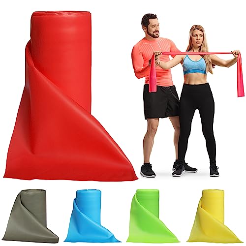 8-Yard Latex-Free Resistance Band Roll for Physical Therapy and Exercise - color: Red - Light