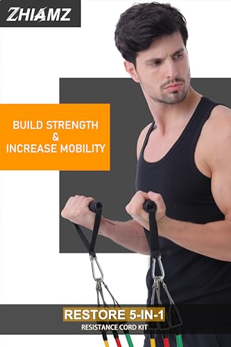 Resistance Bands with Handles, Exercise Bands with Handles, Door Anchor - color: Black-gray-set -200lbs