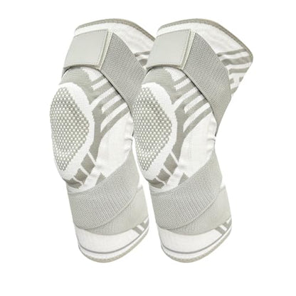 Knee joint bracket, Breathable Elastic Compression Knee Pad with Bilateral Spring-Supported Patella Gel Pads. High durability and performance suitable for jiu-jitsu, Muay Thai, wrestling, volleyball, running, cycling. Unisex (White*2, X-Large) - color: Wh