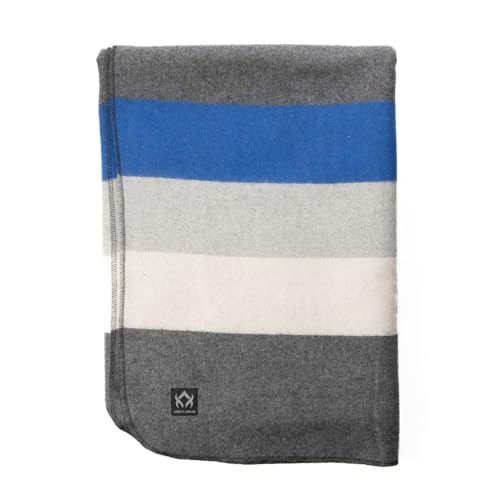 Arcturus Rainier Wool Blanket - 4.5lbs Warm, Heavy, Washable, Large | Great for Camping, Outdoors, Survival & Emergency Kits (White Blue Gray) - color: Blue White Gray, size: Twin