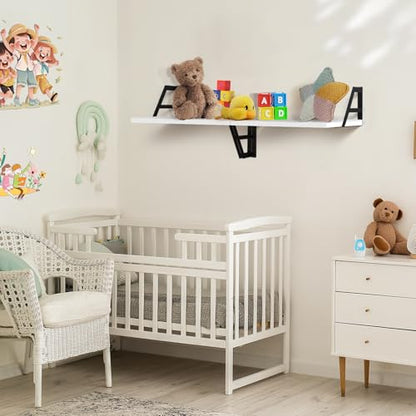 Tectocker-DOU 2 Pc Deep Floating Wall Shelves, Heavy Duty, 15.7×11.8, White - color: White, size: 15.7W×11.8D