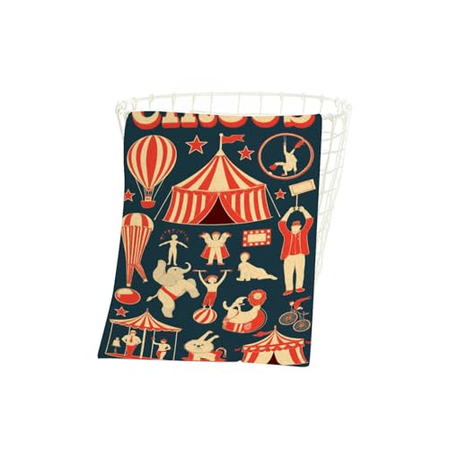 Cute Funny Circus Bath Towel 15X30 Inch Washcloths Face/Body/Hair/Hand Towel for Spa Gym Yoga Swim Bathroom Kitchen Hotel - color: Cute Funny Circus