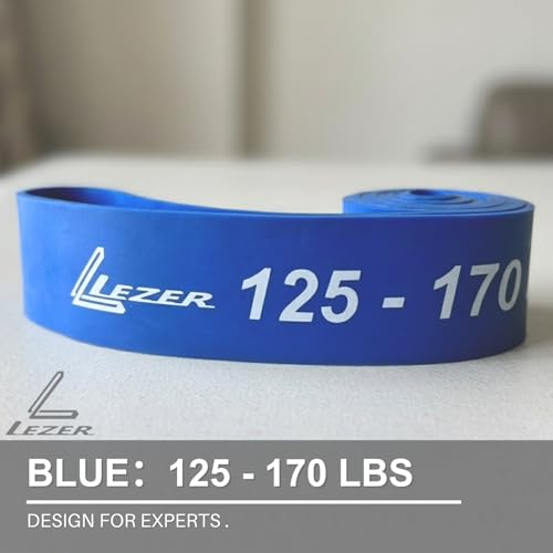LEZER Resistance Bands - Pull Up Bands for Home Gym Fitness, Stretching, Physical Therapy & Training - Includes Instruction - color: 11 - Blue