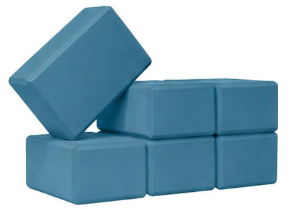 Bulk 4in Foam Yoga Blocks, 6 Pack - color: Oceanside