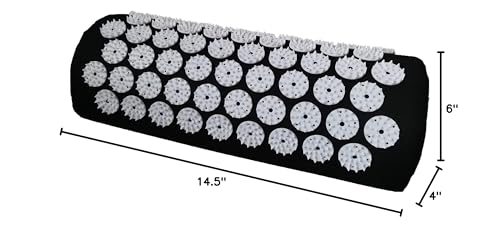 Acupressure Massage Pillow Acupuncture Massager for Neck Back Head Pain Relief,Black - color: Black