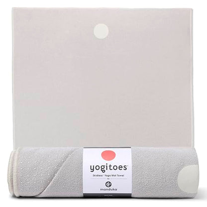 Manduka Yogitoes Hot Yoga Mat Towel - 71" | Moisture Activated Grip | Patented Silicone Nubs | Highly Absorbent, Durable & Easy Care | Made from Recycled Materials | 71 x 24 Inches | Linen - color: Linen, size: 71" x 24"