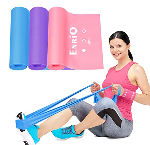 6 ft. Long Resistance Bands Set of 3, Premium Non-Latex Elastic Exercise Bands Exercise Stretch Bands for Any Exercise Physical Therapy, Yoga, Home,Outdoor, Gym Women Men
