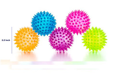 Squishy Stress Relief Sensory Toys Fidget Spiky Ball 5 - Pcs Set – Eco-Friendly Squeezy Antistress Toy Balls for Men, Women, Adults, Teens & Children –Ideal for People with OCD, ADHD, ADD & Autism - size: 5 Pcs