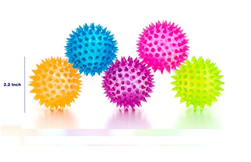 Squishy Stress Relief Sensory Toys Fidget Spiky Ball 5 - Pcs Set – Eco-Friendly Squeezy Antistress Toy Balls for Men, Women, Adults, Teens & Children –Ideal for People with OCD, ADHD, ADD & Autism - size: 5 Pcs