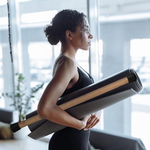 MobileVision Bamboo Stick for Yoga & Sport Fitness, for use with Stretching, Breathing & Posture Exercises