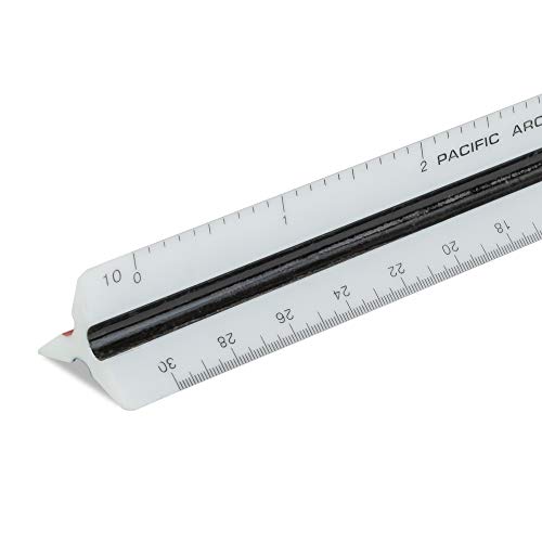 Pacific Arc Engineering Scale Ruler, 6" Scale Ruler for Architectural Designs, Engineering, or Drafting