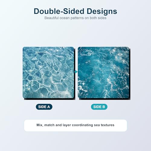 Scrapbook Paper Pad & Scrapbooking Supplies - Oceanic Water Ripple Aesthetic, Double Sided Junk Journal Kit, 160gsm Craft Paper for Photo Albums, Picture Art Collage, 6x6 Inch - color: Oceanic