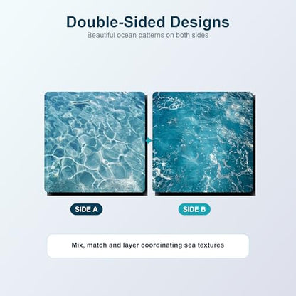 Scrapbook Paper Pad & Scrapbooking Supplies - Oceanic Water Ripple Aesthetic, Double Sided Junk Journal Kit, 160gsm Craft Paper for Photo Albums, Picture Art Collage, 6x6 Inch - color: Oceanic