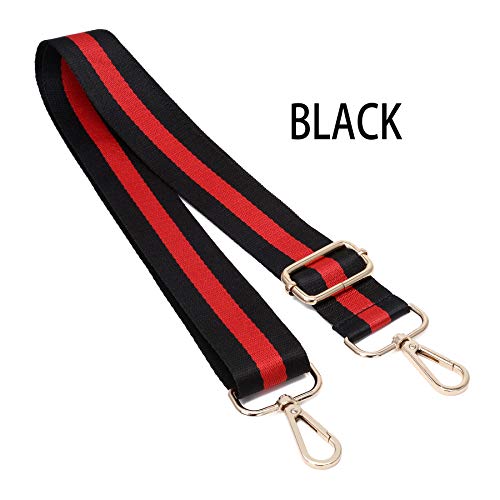 ZOOEASS Wide Shoulder Strap Adjustable Replacement Belt Crossbody Canvas Bag Handbag - color: Black, size: EXTRA LONG:66.9"(170cm)Wide:1.4"(3.5cm)