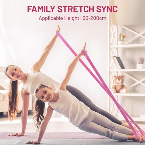 Slim Panda Stretch Strap, Multi-Loop for Physical Therapy,Elastic Yoga Stretching Strap for Dance,Yoga, Pilates & Gymnastics Exercise, Ballet Stretching Band for Flexibility, Leg Stretching - color: Pink
