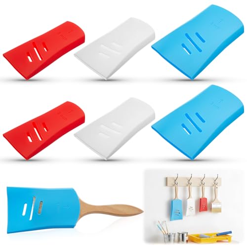 6 Pcs Paint Brush Cover Silicone for 2inch 2.5inch 3inch Paint Brush Case Storage Protects Bristles Keeps Shape for Storage and Organizer Blue White Red - color: Red,Blue,White, size: 2inch,2.5inch,3inch