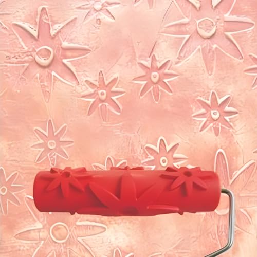 7" Texturing Roller, Patterned Textured Paint Roller, Drywall Texture Tool | Embossed Rubber Paint Roller, Decorative Art Texture Roller, Knockdown Texture Tool for DIY Household Wall Painting (BK131R) - style: BK131R