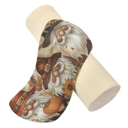 Bolster Pillow Neck Pillow Round Soft Health Memory Foam Pillows Long Cylindrical Body Pillow with Removable Cover Cute Back Yoga Gnomes Maple Leaf 17" x 5.5" - color: Gnomes Maple Leaf