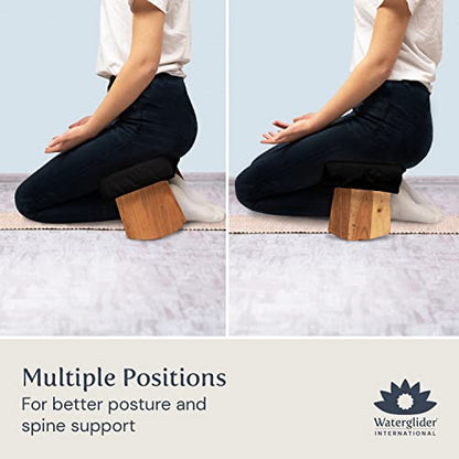 Meditation Bench (NAT. White), Seiza, Sustainable Acacia Wood with Curved Bottom Edges for The Perfect Posture, Meditation Stool, Prayer Bench, Meditation Chair, Yoga Stool - color: Natural White