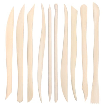 50PCS Wooden Clay Sculpting Tools, 6.2'' Smooth Double Ended Clay Modeling Tools, Polymer Clays Tool Sculpting, Wood Pottery Tool Kit for Ceramics Soap Playdough Carving Supplies