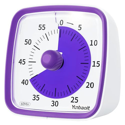 Yunbaoit Visual Timer with Night Light, 60 Minute Countdown, Purple - color: Purple