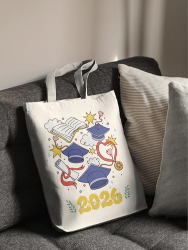 Aesthetic Canvas Tote Bag for Women with Inner Pocket - color: Graduation-26