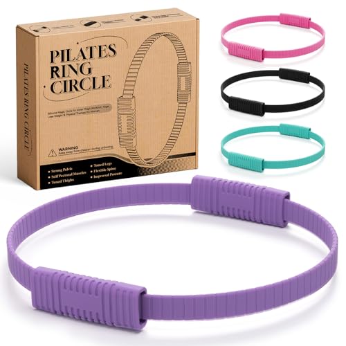 SUBCULTUREPICK Pilates Ring, Silicone Magic Pilates Rings, Lightweight & Durable Flexible Fitness Circle Exercise Equipment for Toning Arms, Thighs,Legs, Core,Yoga & Physical Therapy - color: Purple